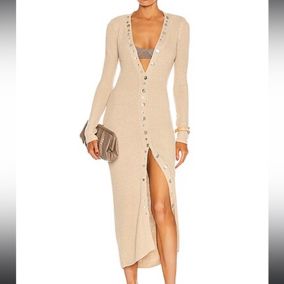 STAUD Dresses & Skirts - Staud Nereus Sweater Dress - Tan